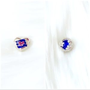 Flower Blue Gemstone And Mouse Head Bead